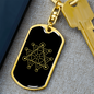 Sacred Geometry Many Triangles Keychain Stainless Steel or 18k Gold Dog Tag Keyring-Express Your Love Gifts