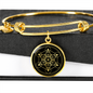 Sacred Geometry Metatron's Cube Stylized Version Bracelet Stainless Steel or 18k Gold Circle Bangle-Express Your Love Gifts