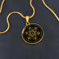 Sacred Geometry Metatron's Cube Stylized Version Circle Necklace Stainless Steel or 18k Gold 18-22"-Express Your Love Gifts