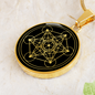 Sacred Geometry Metatron's Cube Stylized Version Circle Necklace Stainless Steel or 18k Gold 18-22"-Express Your Love Gifts