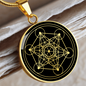 Sacred Geometry Metatron's Cube Stylized Version Circle Necklace Stainless Steel or 18k Gold 18-22"-Express Your Love Gifts