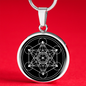 Sacred Geometry Metatron's Cube Stylized Version Circle Necklace Stainless Steel or 18k Gold 18-22"-Express Your Love Gifts