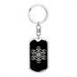 Sacred Geometry Metatrons Cube Keychain Stainless Steel or 18k Gold Dog Tag Keyring-Express Your Love Gifts
