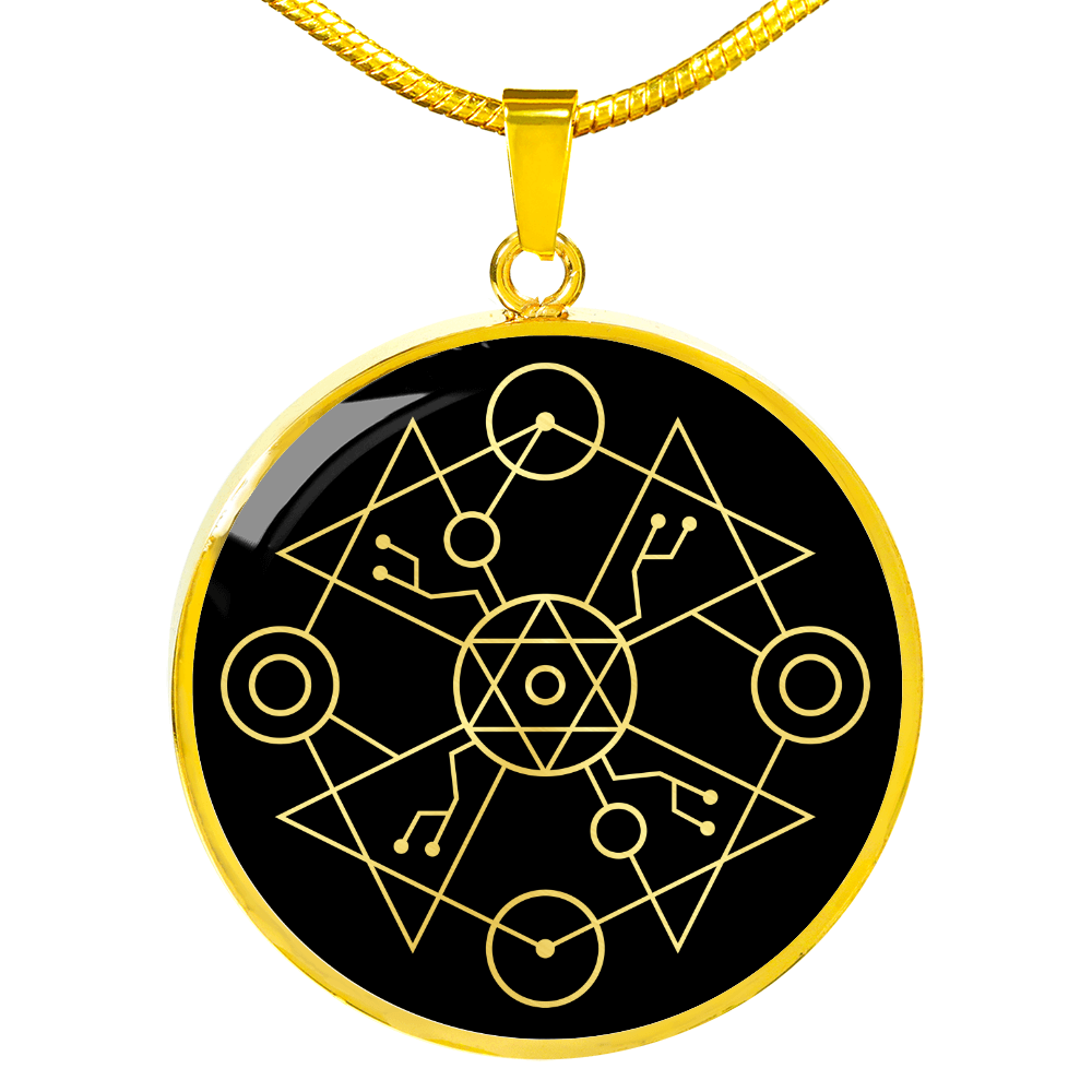 Sacred Geometry Middle Star Circle Necklace Stainless Steel or 18k Gold 18-22"-Express Your Love Gifts