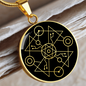 Sacred Geometry Middle Star Circle Necklace Stainless Steel or 18k Gold 18-22"-Express Your Love Gifts