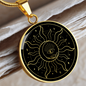 Sacred Geometry Moon Eye Circle Necklace Stainless Steel or 18k Gold 18-22"-Express Your Love Gifts