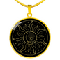Sacred Geometry Moon Eye Circle Necklace Stainless Steel or 18k Gold 18-22"-Express Your Love Gifts