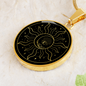 Sacred Geometry Moon Eye Circle Necklace Stainless Steel or 18k Gold 18-22"-Express Your Love Gifts