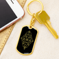 Sacred Geometry Overlapping Circles Triangle Keychain Stainless Steel or 18k Gold Dog Tag Keyring-Express Your Love Gifts