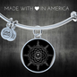 Sacred Geometry Overlapping Circles with Leaf Bracelet Stainless Steel or 18k Gold Circle Bangle-Express Your Love Gifts