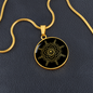 Sacred Geometry Overlapping Circles with Leaf Circle Necklace Stainless Steel or 18k Gold 18-22"-Express Your Love Gifts
