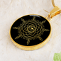 Sacred Geometry Overlapping Circles with Leaf Circle Necklace Stainless Steel or 18k Gold 18-22"-Express Your Love Gifts