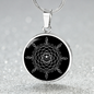 Sacred Geometry Overlapping Circles with Leaf Circle Necklace Stainless Steel or 18k Gold 18-22"-Express Your Love Gifts