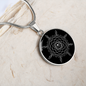 Sacred Geometry Overlapping Circles with Leaf Circle Necklace Stainless Steel or 18k Gold 18-22"-Express Your Love Gifts