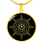 Sacred Geometry Overlapping Circles with Leaf Circle Necklace Stainless Steel or 18k Gold 18-22"-Express Your Love Gifts