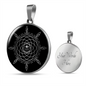 Sacred Geometry Overlapping Circles with Leaf Circle Necklace Stainless Steel or 18k Gold 18-22"-Express Your Love Gifts