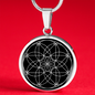 Sacred Geometry Overlapping Oblongs Circle Necklace Stainless Steel or 18k Gold 18-22"-Express Your Love Gifts