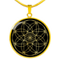 Sacred Geometry Overlapping Oblongs Circle Necklace Stainless Steel or 18k Gold 18-22"-Express Your Love Gifts