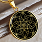 Sacred Geometry Overlapping Oblongs Circle Necklace Stainless Steel or 18k Gold 18-22"-Express Your Love Gifts