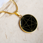 Sacred Geometry Pentagram Circle Necklace Stainless Steel or 18k Gold 18-22"-Express Your Love Gifts