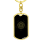Sacred Geometry Pentagram Keychain Stainless Steel or 18k Gold Dog Tag Keyring-Express Your Love Gifts