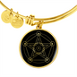 Sacred Geometry Pentagram Stylized Version Bracelet Stainless Steel or 18k Gold Circle Bangle-Express Your Love Gifts