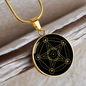 Sacred Geometry Pentagram Stylized Version Circle Necklace Stainless Steel or 18k Gold 18-22"-Express Your Love Gifts
