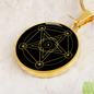 Sacred Geometry Pentagram Stylized Version Circle Necklace Stainless Steel or 18k Gold 18-22"-Express Your Love Gifts