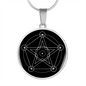 Sacred Geometry Pentagram Stylized Version Circle Necklace Stainless Steel or 18k Gold 18-22"-Express Your Love Gifts