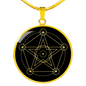 Sacred Geometry Pentagram Stylized Version Circle Necklace Stainless Steel or 18k Gold 18-22"-Express Your Love Gifts