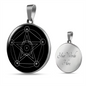 Sacred Geometry Pentagram Stylized Version Circle Necklace Stainless Steel or 18k Gold 18-22"-Express Your Love Gifts