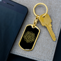 Sacred Geometry Rotated Pentagon Keychain Stainless Steel or 18k Gold Dog Tag Keyring-Express Your Love Gifts