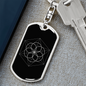 Sacred Geometry Seed Life White Keychain Stainless Steel or 18k Gold Dog Tag Keyring-Express Your Love Gifts