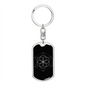 Sacred Geometry Seed Life White Keychain Stainless Steel or 18k Gold Dog Tag Keyring-Express Your Love Gifts