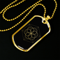 Sacred Geometry Seed Life White Necklace Stainless Steel or 18k Gold Dog Tag-Express Your Love Gifts
