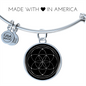 Sacred Geometry Seed of Life Stylized Bracelet Stainless Steel or 18k Gold Circle Bangle-Express Your Love Gifts