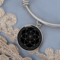 Sacred Geometry Seed of Life Stylized Bracelet Stainless Steel or 18k Gold Circle Bangle-Express Your Love Gifts