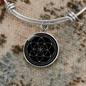 Sacred Geometry Seed of Life Stylized Bracelet Stainless Steel or 18k Gold Circle Bangle-Express Your Love Gifts