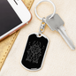 Sacred Geometry Sketchy Design Keychain Stainless Steel or 18k Gold Dog Tag Keyring-Express Your Love Gifts
