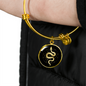 Sacred Geometry Snake in Circle Triangle Bracelet Stainless Steel or 18k Gold Circle Bangle-Express Your Love Gifts