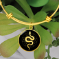 Sacred Geometry Snake in Circle Triangle Bracelet Stainless Steel or 18k Gold Circle Bangle-Express Your Love Gifts