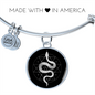 Sacred Geometry Snake in Circle Triangle Bracelet Stainless Steel or 18k Gold Circle Bangle-Express Your Love Gifts