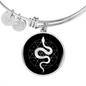 Sacred Geometry Snake in Circle Triangle Bracelet Stainless Steel or 18k Gold Circle Bangle-Express Your Love Gifts