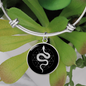 Sacred Geometry Snake in Circle Triangle Bracelet Stainless Steel or 18k Gold Circle Bangle-Express Your Love Gifts