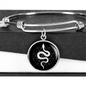 Sacred Geometry Snake in Circle Triangle Bracelet Stainless Steel or 18k Gold Circle Bangle-Express Your Love Gifts