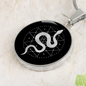 Sacred Geometry Snake in Circle Triangle Circle Necklace Stainless Steel or 18k Gold 18-22"-Express Your Love Gifts