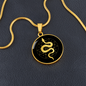 Sacred Geometry Snake in Circle Triangle Circle Necklace Stainless Steel or 18k Gold 18-22"-Express Your Love Gifts