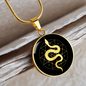 Sacred Geometry Snake in Circle Triangle Circle Necklace Stainless Steel or 18k Gold 18-22"-Express Your Love Gifts