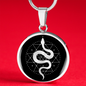 Sacred Geometry Snake in Circle Triangle Circle Necklace Stainless Steel or 18k Gold 18-22"-Express Your Love Gifts