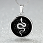 Sacred Geometry Snake in Circle Triangle Circle Necklace Stainless Steel or 18k Gold 18-22"-Express Your Love Gifts